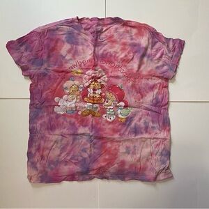 Vibrant Pink and Purple Tie-Dye Strawberry Shortcake Short Sleeve Tee